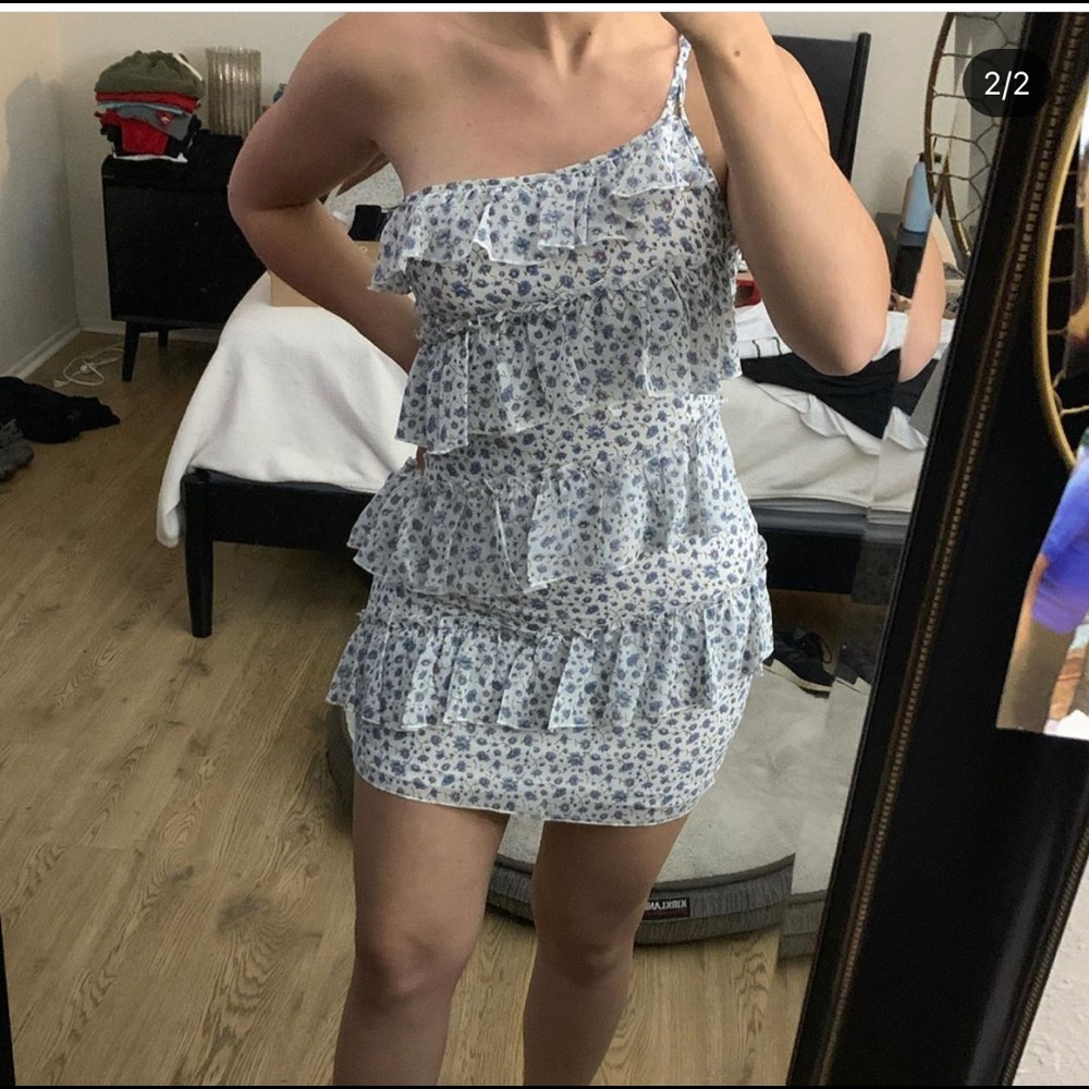 Off shoulder ruffle dress